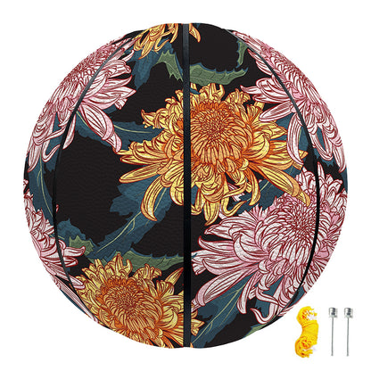 Japanese Chrysanthemum Pattern Print Basketball
