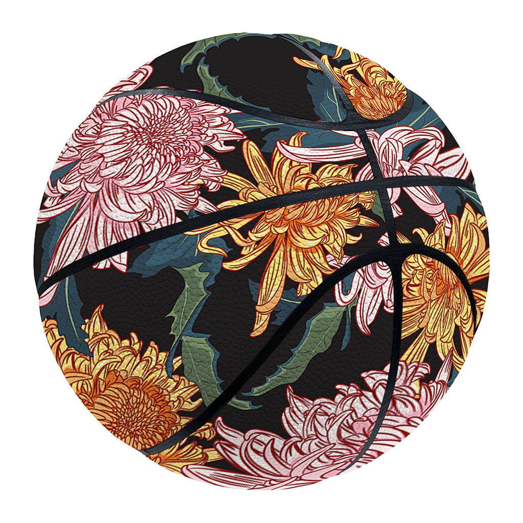 Japanese Chrysanthemum Pattern Print Basketball