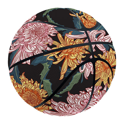 Japanese Chrysanthemum Pattern Print Basketball