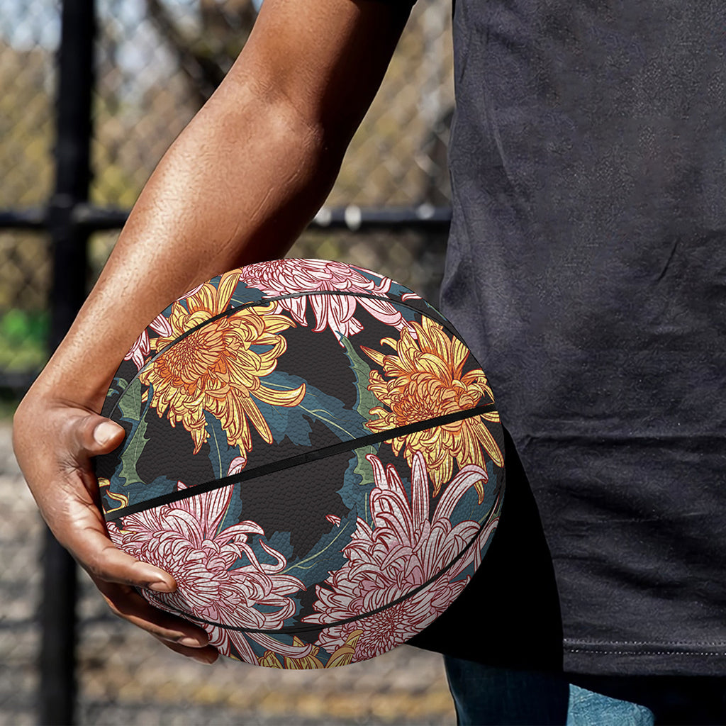 Japanese Chrysanthemum Pattern Print Basketball