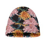Japanese Chrysanthemum Pattern Print Beanie