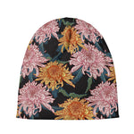 Japanese Chrysanthemum Pattern Print Beanie