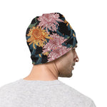 Japanese Chrysanthemum Pattern Print Beanie