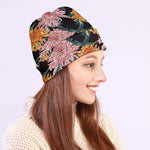 Japanese Chrysanthemum Pattern Print Beanie