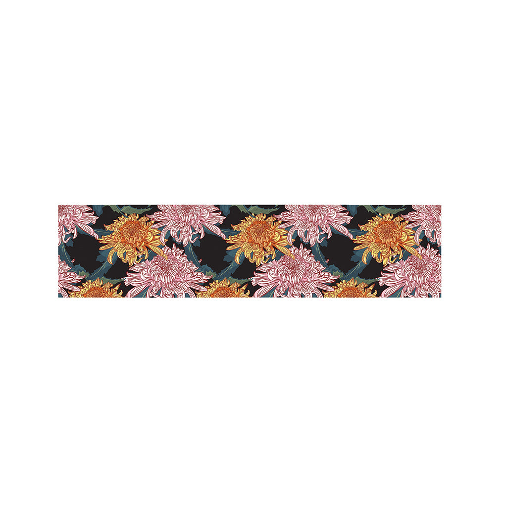 Japanese Chrysanthemum Pattern Print Bed Runner