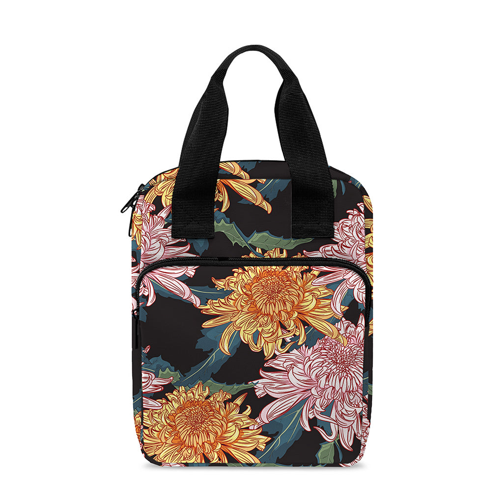 Japanese Chrysanthemum Pattern Print Bible Tote Bag