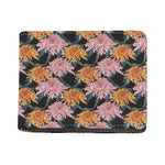 Japanese Chrysanthemum Pattern Print Bifold Wallet