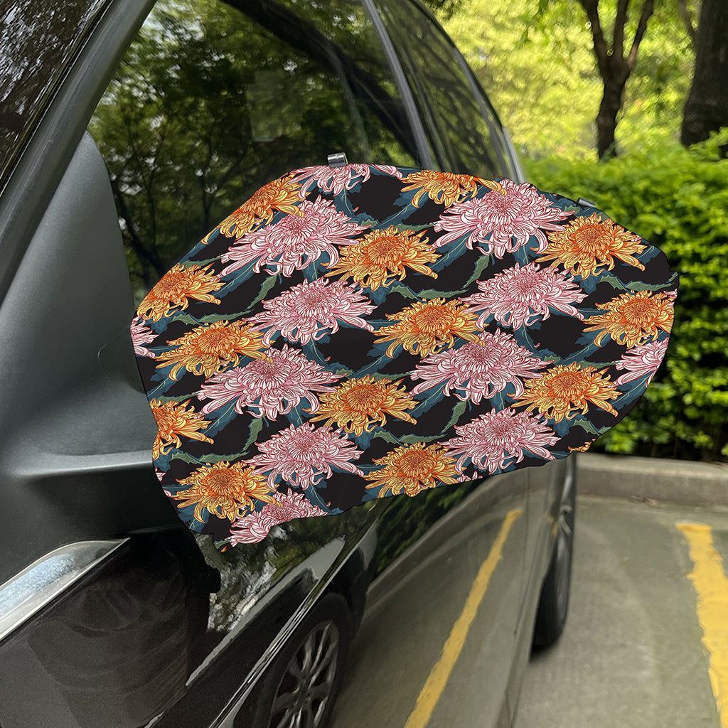 Japanese Chrysanthemum Pattern Print Car Side Mirror Covers