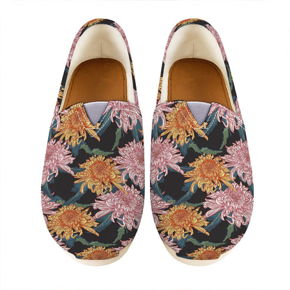 Japanese Chrysanthemum Pattern Print Casual Shoes