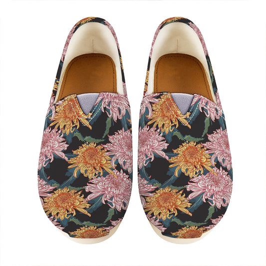 Japanese Chrysanthemum Pattern Print Casual Shoes