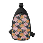 Japanese Chrysanthemum Pattern Print Chest Bag