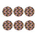 Japanese Chrysanthemum Pattern Print Coaster Set