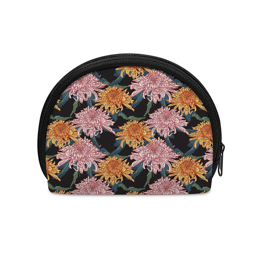 Japanese Chrysanthemum Pattern Print Coin Purse