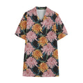 Japanese Chrysanthemum Pattern Print Cotton Hawaiian Shirt