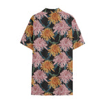 Japanese Chrysanthemum Pattern Print Cotton Hawaiian Shirt
