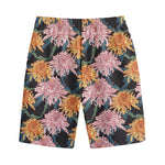 Japanese Chrysanthemum Pattern Print Cotton Shorts