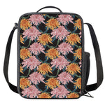 Japanese Chrysanthemum Pattern Print Crossbody Lunch Bag