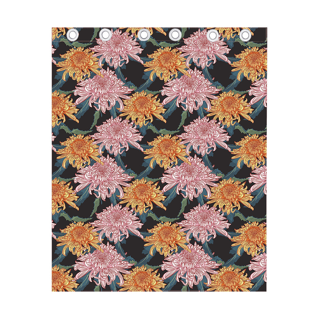 Japanese Chrysanthemum Pattern Print Curtain