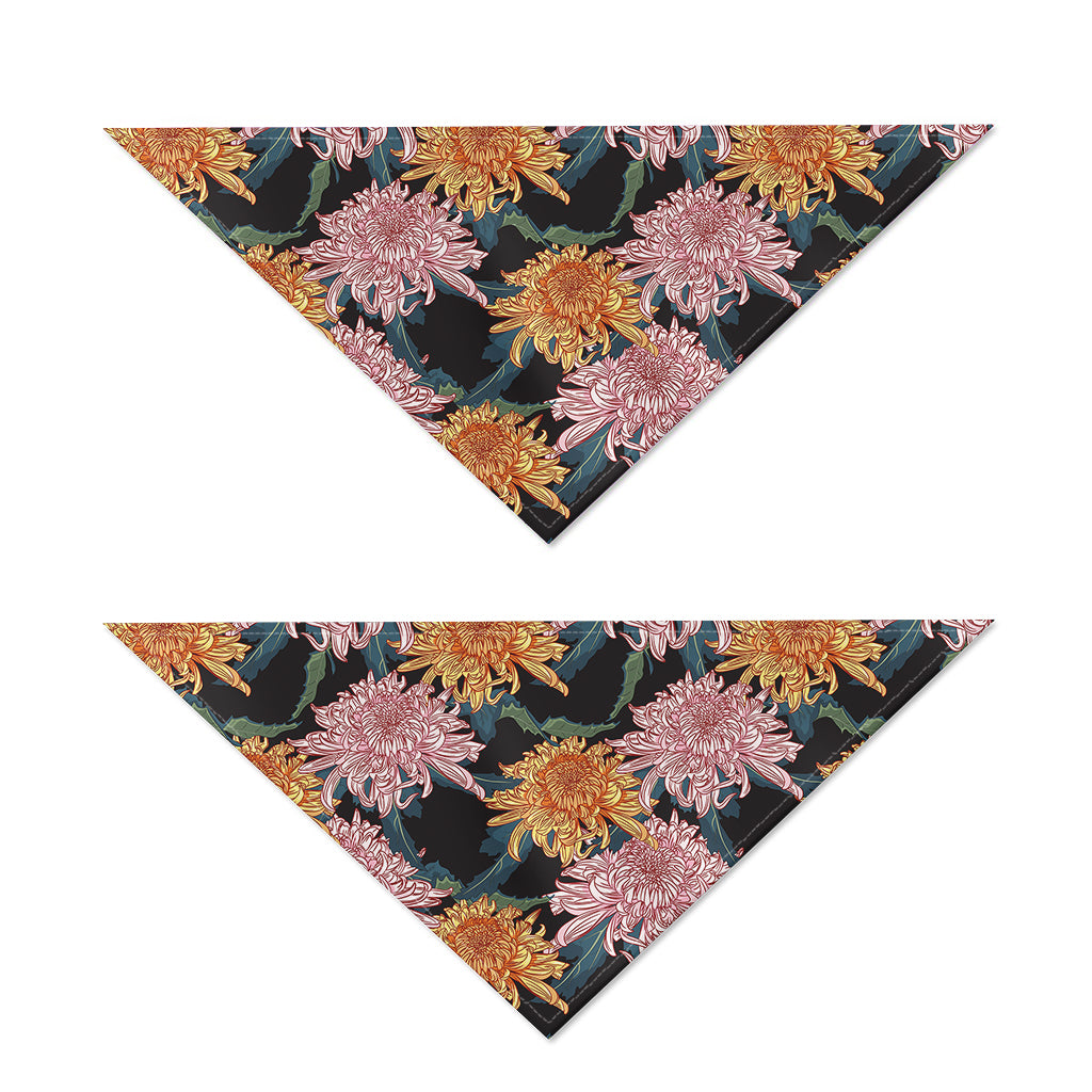 Japanese Chrysanthemum Pattern Print Dog Bandana