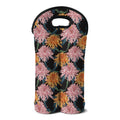 Japanese Chrysanthemum Pattern Print Double Neoprene Wine Tote