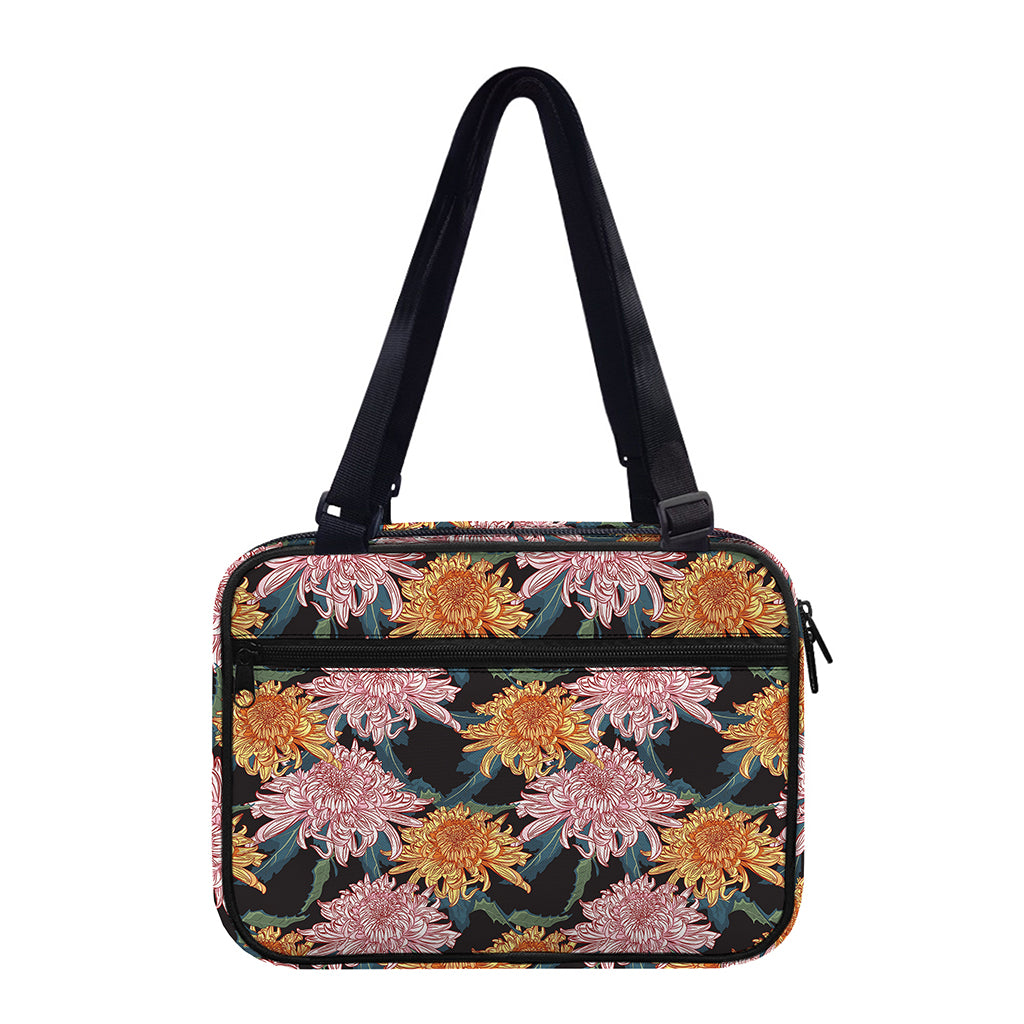 Japanese Chrysanthemum Pattern Print Double Strap Bible Bag