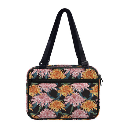 Japanese Chrysanthemum Pattern Print Double Strap Bible Bag