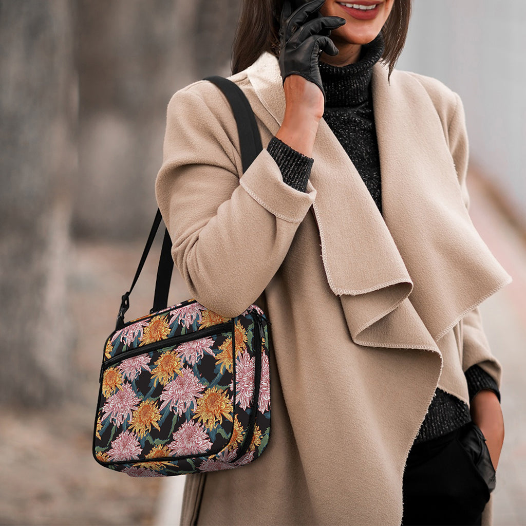 Japanese Chrysanthemum Pattern Print Double Strap Bible Bag