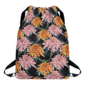 Japanese Chrysanthemum Pattern Print Drawstring Backpack