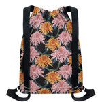 Japanese Chrysanthemum Pattern Print Drawstring Backpack
