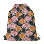 Japanese Chrysanthemum Pattern Print Drawstring Bag