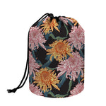 Japanese Chrysanthemum Pattern Print Drawstring Makeup Bag