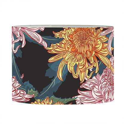 Japanese Chrysanthemum Pattern Print Drum Lamp Shade