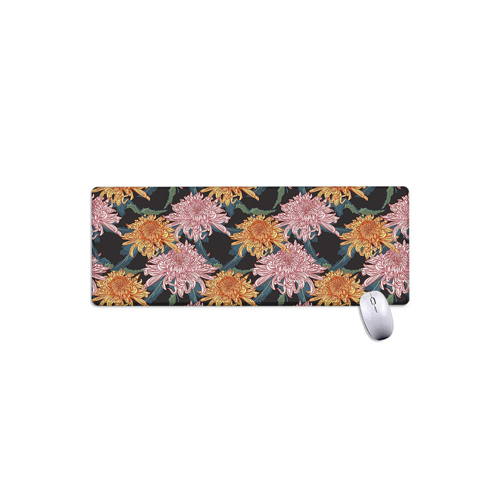 Japanese Chrysanthemum Pattern Print Extended Mouse Pad