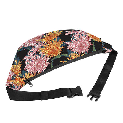 Japanese Chrysanthemum Pattern Print Fanny Pack