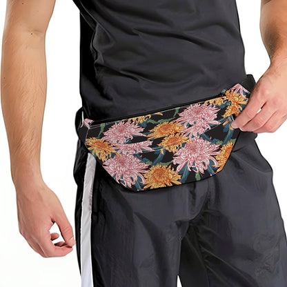 Japanese Chrysanthemum Pattern Print Fanny Pack