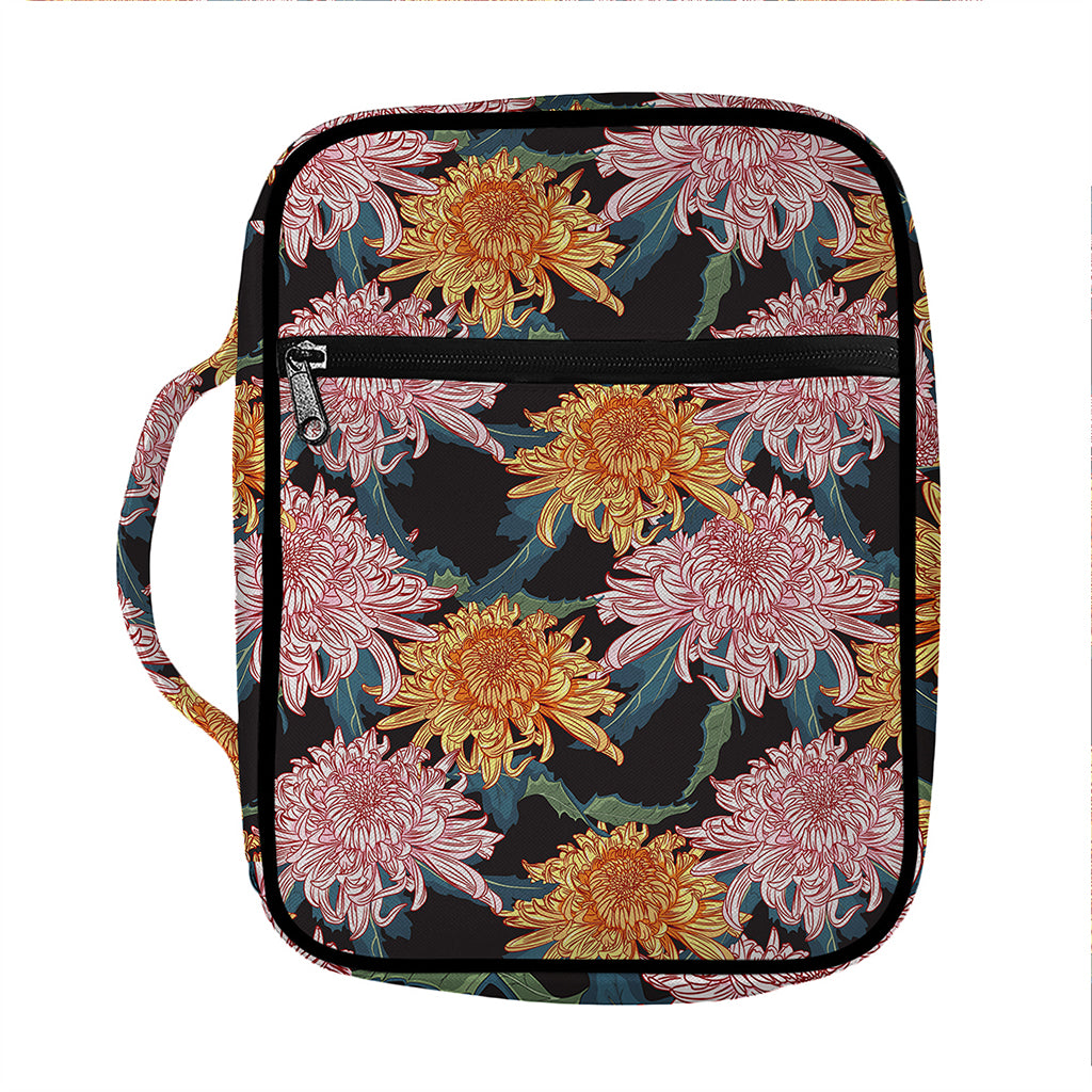 Japanese Chrysanthemum Pattern Print Front Pocket Bible Bag
