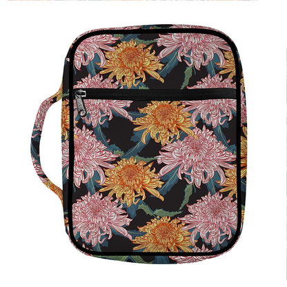 Japanese Chrysanthemum Pattern Print Front Pocket Bible Bag