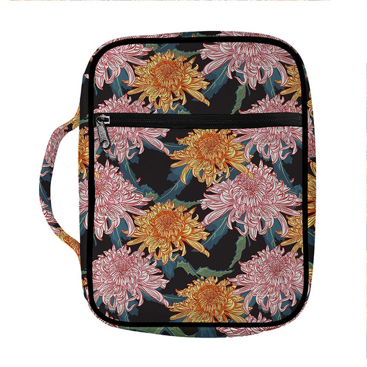 Japanese Chrysanthemum Pattern Print Front Pocket Bible Bag