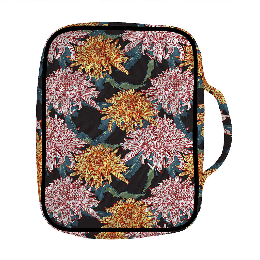 Japanese Chrysanthemum Pattern Print Front Pocket Bible Bag