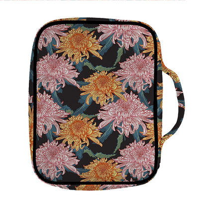 Japanese Chrysanthemum Pattern Print Front Pocket Bible Bag