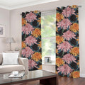 Japanese Chrysanthemum Pattern Print Grommet Curtains