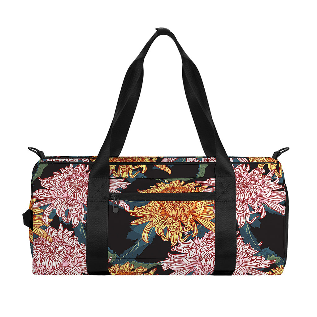 Japanese Chrysanthemum Pattern Print Gym Bag