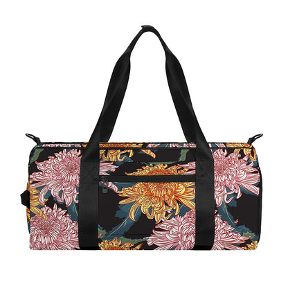 Japanese Chrysanthemum Pattern Print Gym Bag