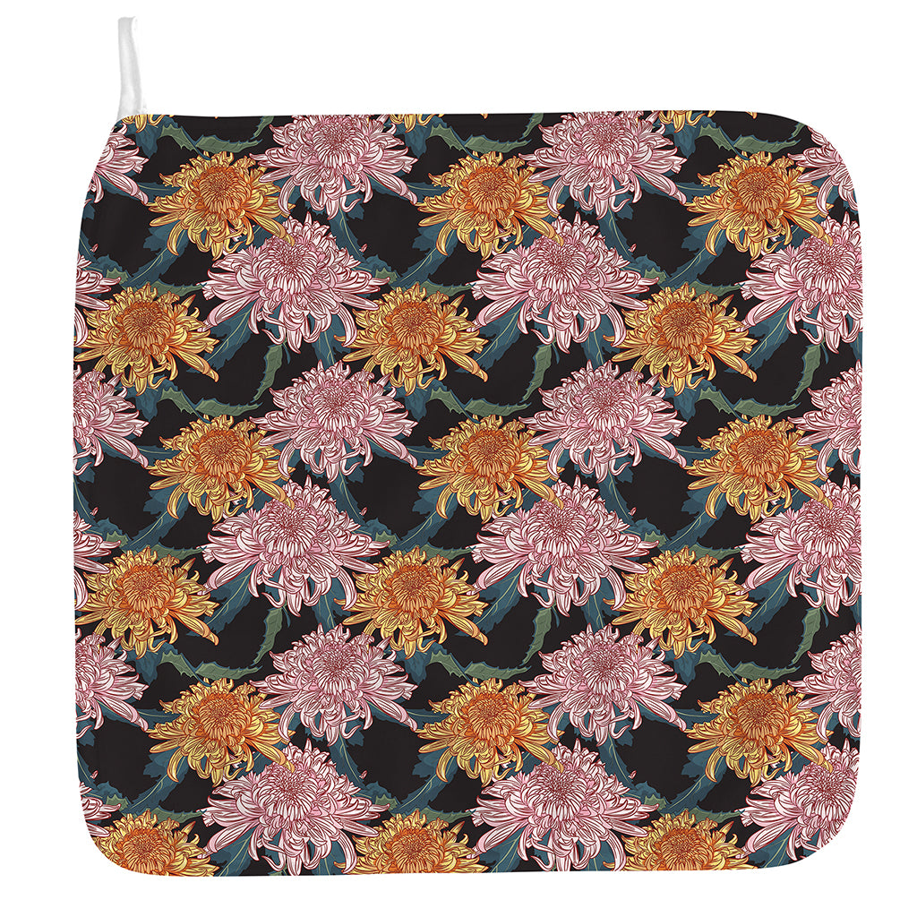 Japanese Chrysanthemum Pattern Print Hand Towel