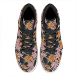 Japanese Chrysanthemum Pattern Print High Top Leather Sneakers