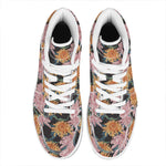 Japanese Chrysanthemum Pattern Print High Top Leather Sneakers