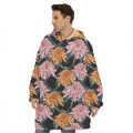 Japanese Chrysanthemum Pattern Print Hoodie Blanket