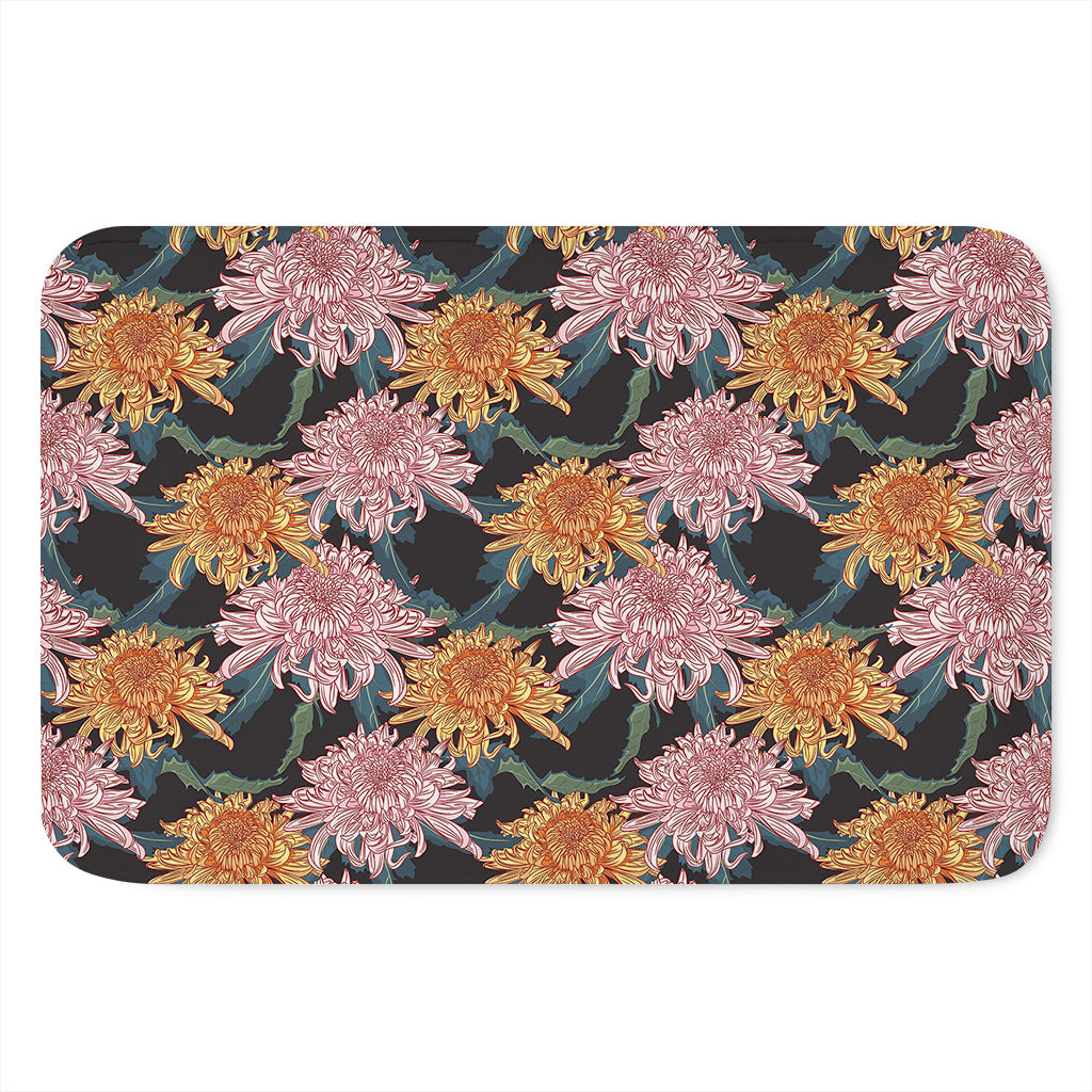 Japanese Chrysanthemum Pattern Print Indoor Door Mat