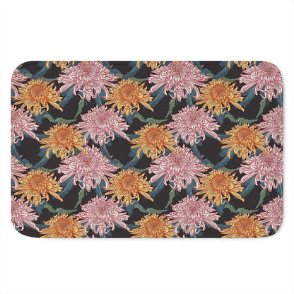 Japanese Chrysanthemum Pattern Print Indoor Door Mat