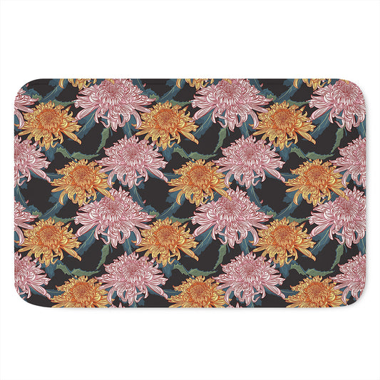 Japanese Chrysanthemum Pattern Print Indoor Door Mat